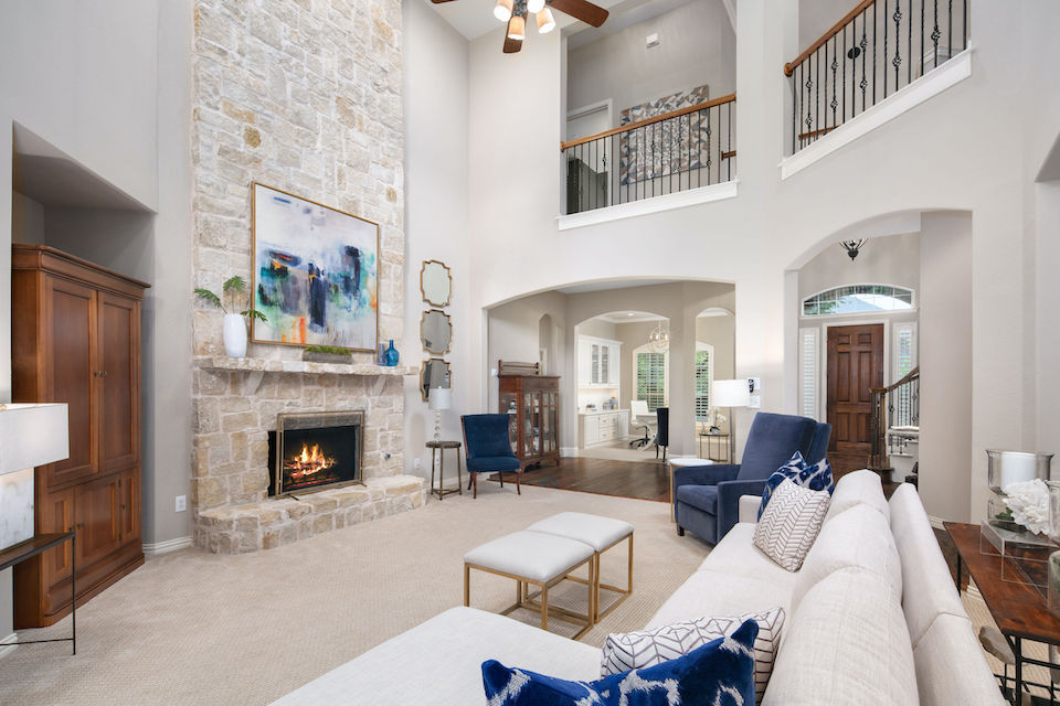 Beautiful living area at 2029 Burnside Drive in Allen, Texas.